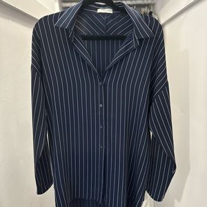 Babaton Navy Pin Striped Blouse